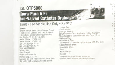 CareFusion OTP5000 Non-Valved Cath. Drainage Tray Thora-Para 5Fr (x)